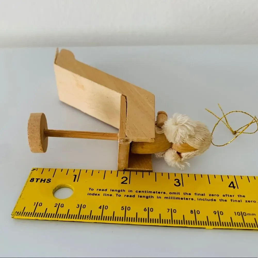 Vintage Wooden Dolly Ornament